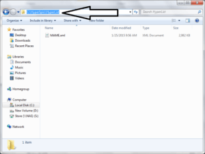Hyperlist folder with mamelist