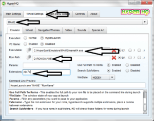 MAME hyperHQ settings