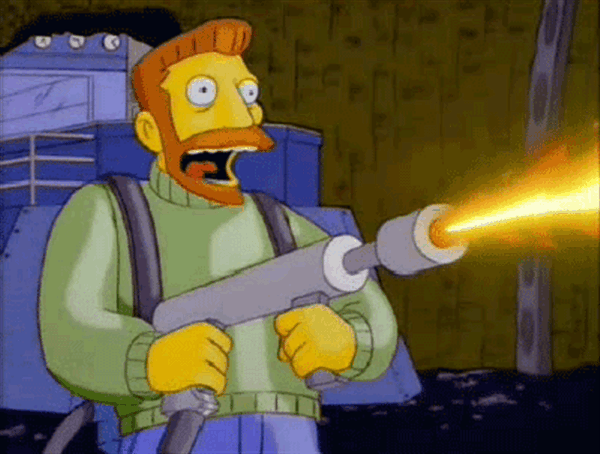 Image result for Simpsons mob with fire